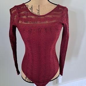 Lace long sleeve bodysuit